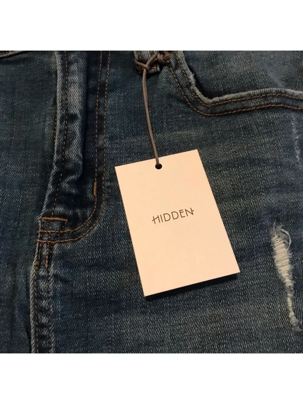 Y2K Casual Cool Girl Hidden Jean Denim Mini Skirt Frayed Hem Trendy Street Style - Picture 3 of 11